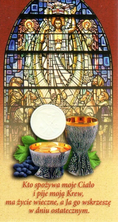 Obrazek eucharystyczny Kto spożwywa moje Ciało... (bez modlitwy) 100  szt. - 66094