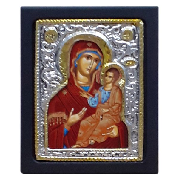 Ikona MINI 6,5x7,5cm Matka Boża z Dzieciątkiem w atłasowym pudełku - 65336