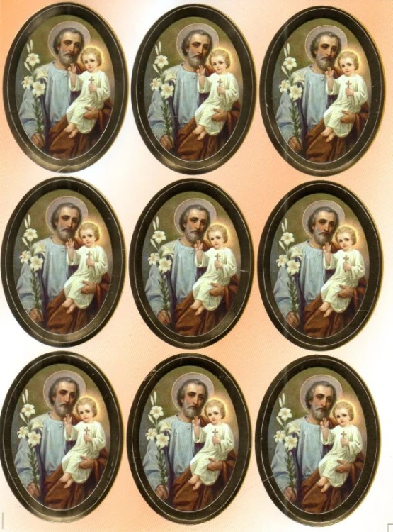 Naklejki św. Józef  (9 naklejek) - 65144