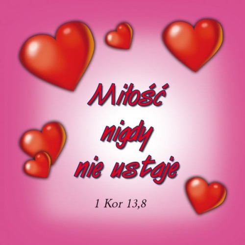 Podkładka korkowa pod kubek. Miłość nigdy nie ustaje - 65130