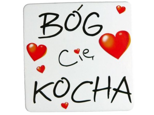 Podkładka korkowa pod kubek. Bóg cię kocha - 65097
