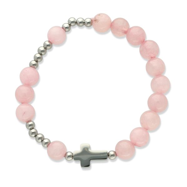 Bransoletka - dziesiątka kamień naturalny JADEIT RÓŻOWY *8 - 64753