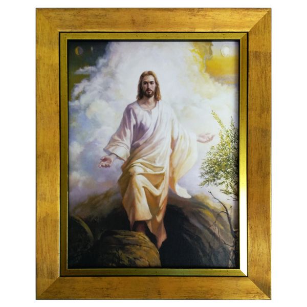Obraz 30x40cm Pan Jezus Zmartwychwstały NA PŁÓTNIE r.złota gładka - 64481