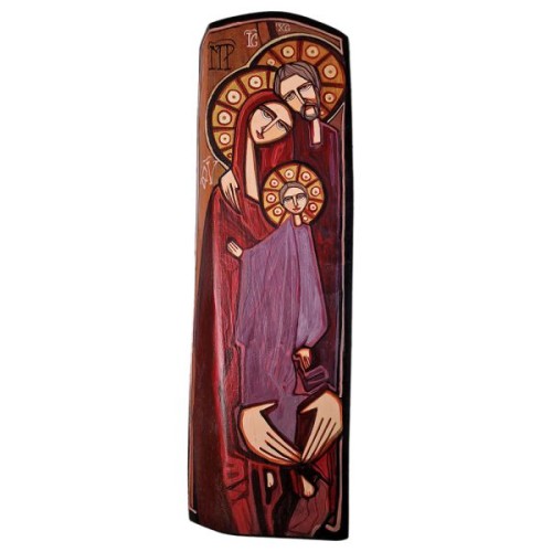 Ikona malowana 11x33cm Święta Rodzina na desce - 64416