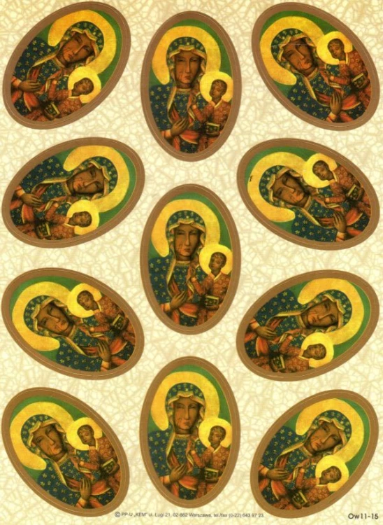 Naklejki Matka Boża Częstochowska (11 naklejek) - 64324