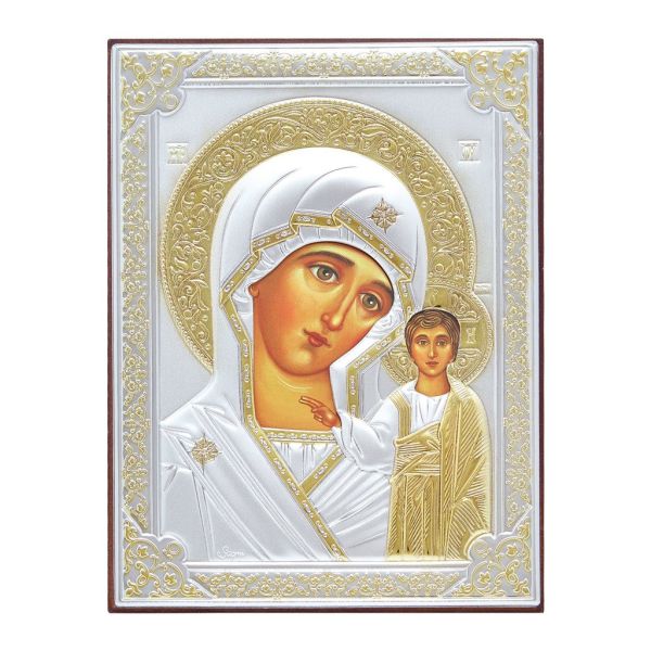 Ikona srebrna (ZŁOCONA)19,5x26cm Matka Boża Kazańska - 64047
