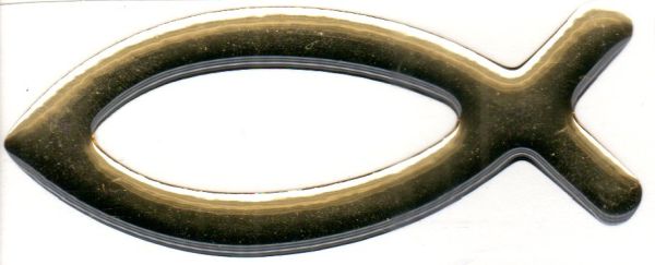 "Ryba" - naklejka żelowa ZŁOTA na samochód (mała) - 64034