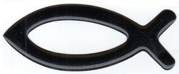 "Ryba" - naklejka żelowa CZARNA na samochód (mała) - 64032