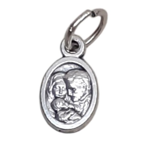 Medalik metalowy Św. Rodzina/Duch Św. mały owal - 63937