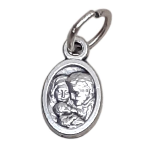 Medalik metalowy Św. Rodzina/Duch Św. mały owal - 63937