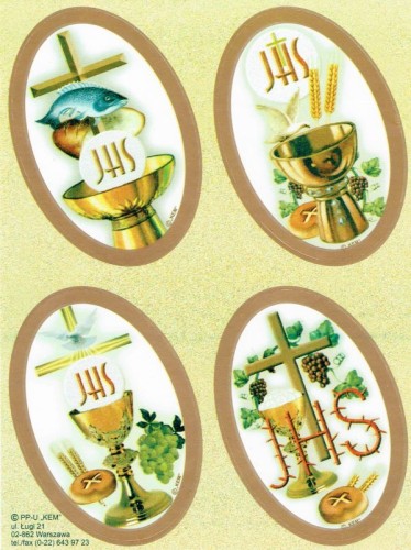 Naklejki Pierwsza Komunia Święta (4 naklejki) - 63716