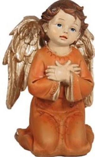 Figura Anioł klęczący POMARAŃCZOWY 14cm - 63704 4041635211115