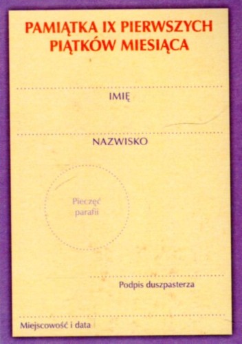 Pamiątka IX pierwszych piątków miesiąca - 63458
