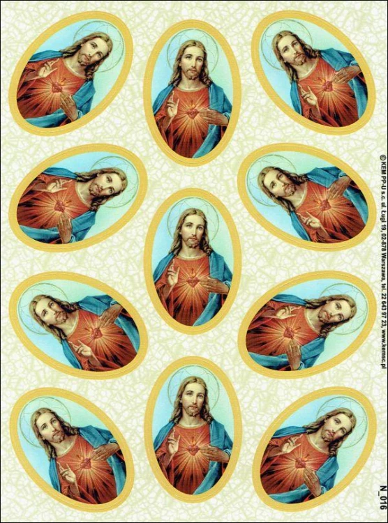 Naklejki Serce Pana Jezusa (11 naklejek) - 63423