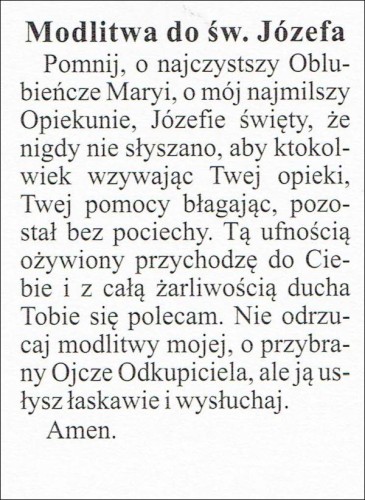 Obrazek św. Józef. Modlitwa do św Józefa - 63407