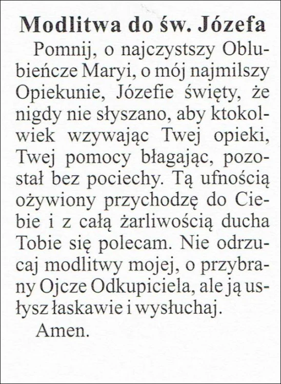 Obrazek św. Józef. Modlitwa do św Józefa - 63407
