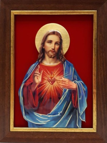 Ikona Serce Pana Jezusa - CERAMIKA ŻYWICZNA 21x28cm - 63382