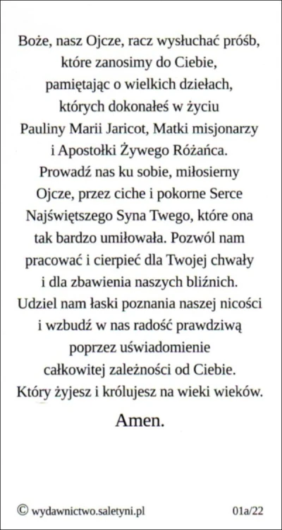 Obrazek Bł. Paulina Jaricot. Boże, nasz Ojcze... - 63341