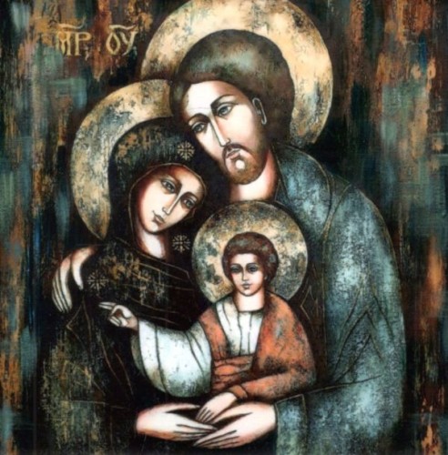 Ikona na ceramice 15x15cm Św. Rodzina - 63171