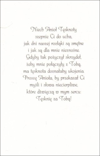 Posyłam Ci Anioła Tęsknoty - karnet z kopertą (s: Z aniołami 36) - 63028 5907564030137