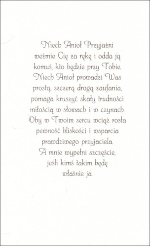 Posyłam Ci Anioła Przyjaźni - karnet z kopertą (s: Z aniołami 35) - 63027 5907564030120