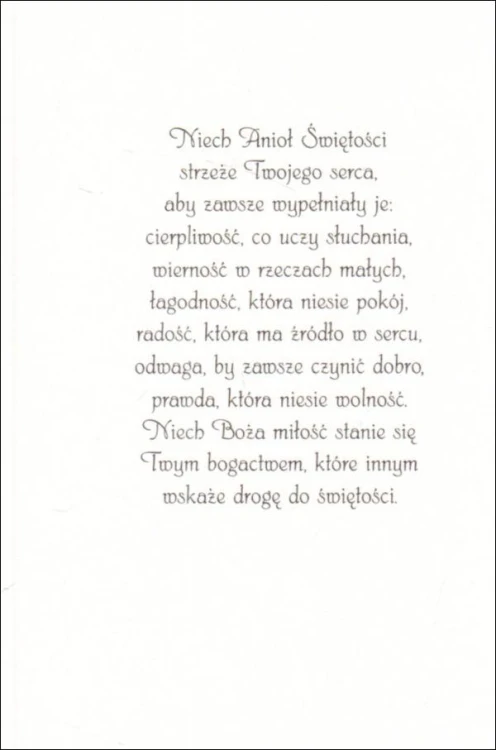 Posyłam Ci Anioła Świętości - karnet z kopertą (s: Z aniołami 34) - 63026 5907564030113