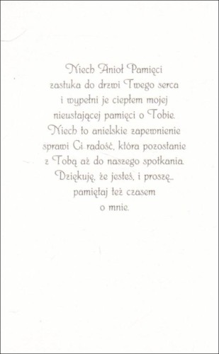 Posyłam Ci Anioła Pamięci o Tobie - karnet z kopertą (s: Z aniołami 33) - 63025 5907564030106