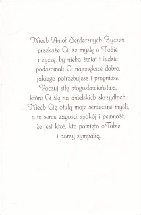 Posyłam Ci Anioła Serdecznych Życzeń - karnet z kopertą (s: Z aniołami 32) - 63024 5907564030090