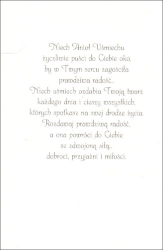 Posyłam Ci Anioła Uśmiechu - karnet z kopertą (s: Z aniołami 27) - 63019 5907564030045