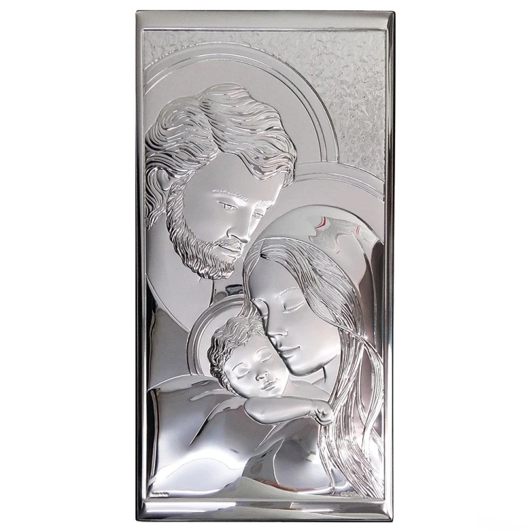 Obraz srebrny 17x33cm Św. Rodzina prostokąt - 62895