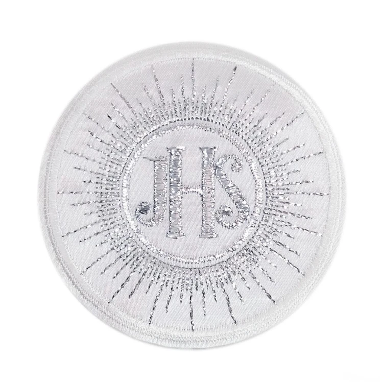 Hostia do naszycia IHS - haft srebrny śr.8cm - 62812