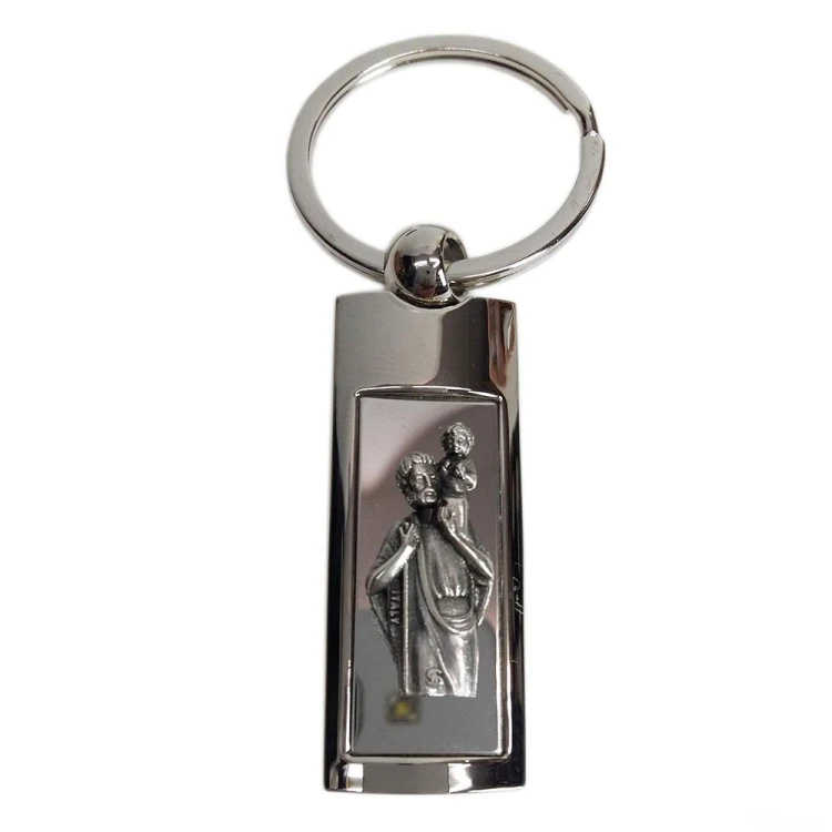 Brelok w pudełku metalowy - Św. Krzysztof prostokąt (lusterko) - 62331