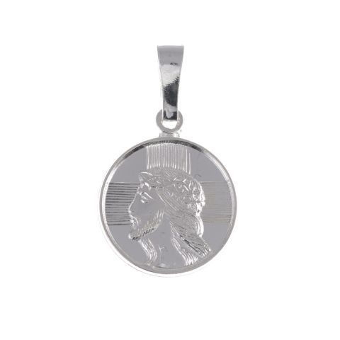 Medalik srebrny pr.925 Twarz Pana Jezusa okrągły 1,7g - 61411