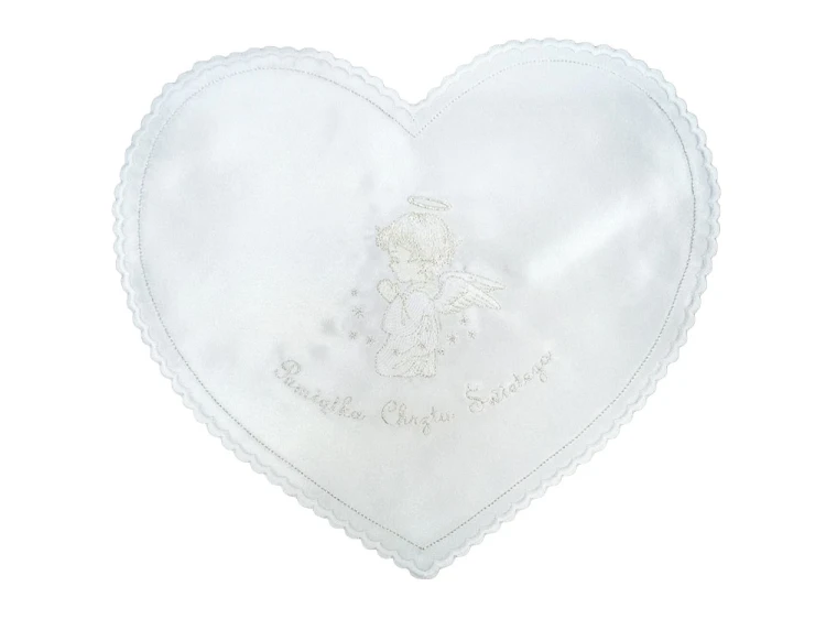 Szatka Chrzest SERCE srebrna (modlący aniołek)                               wzór - 60977