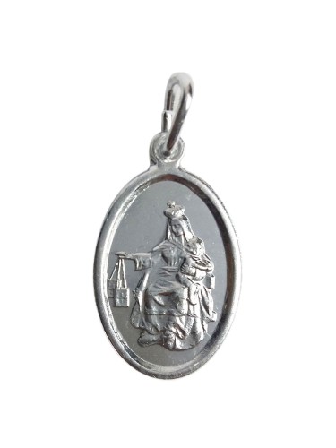 Medalik aluminiowy Matka Boża Szkaplerzna/Serce Pana Jezusa owal 1,5x2,2cm - 60884