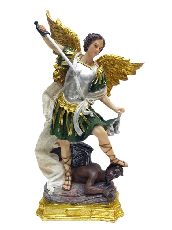 Figura Św. Michał Archanioł 40cm złoto - zielony - 60471
