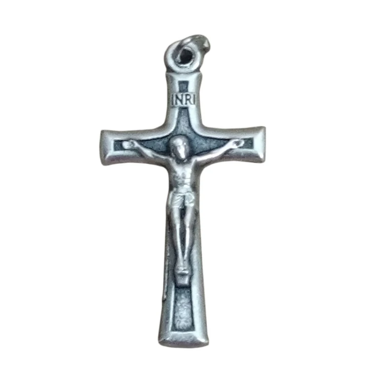 Krzyżyk do różańca metalowy 3 cm włoski prosty - 60369