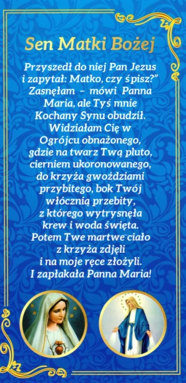 Zakładka do książki - Sen Matki Bożej - Wydawnictwo Druczek  (opr.)  - 60290