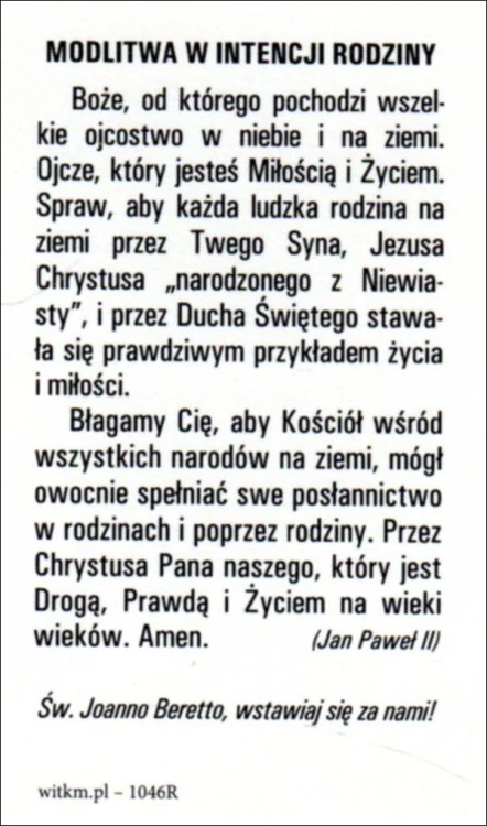 Obrazek św. Joanna Beretta Molla. Modlitwa w intencji rodziny - 59965