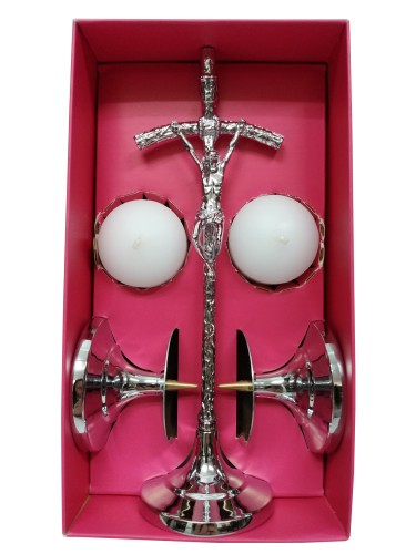 Zestaw kolędowy papieski chrom wys. 19cm - 59618