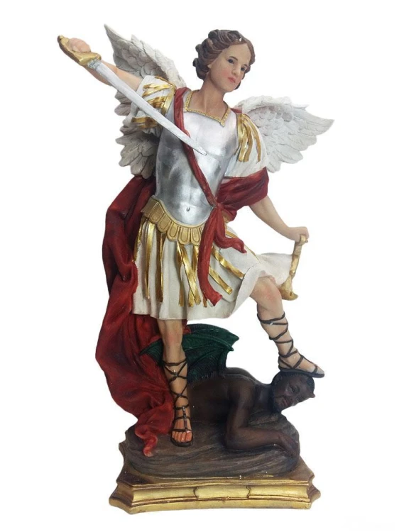 Figura Św. Michał Archanioł 60cm złoto - czerwony - 58228