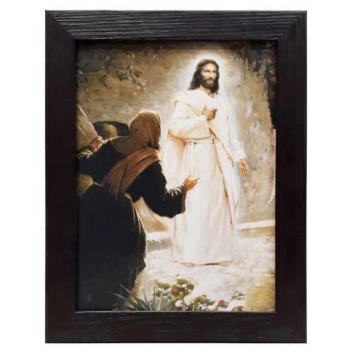 Obraz 30x40cm Jezus Zmartwychwstały NA PŁÓTNIE rama ciemna płaska - 57407