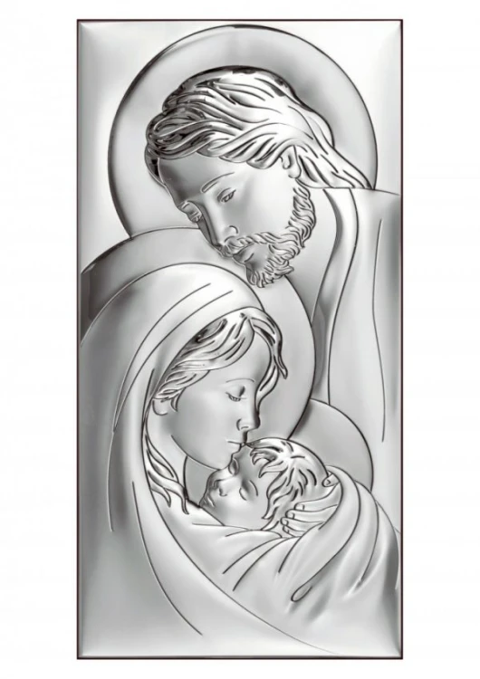 Obraz srebrny 48x24cm Św.Rodzina          prostokąt - 56121
