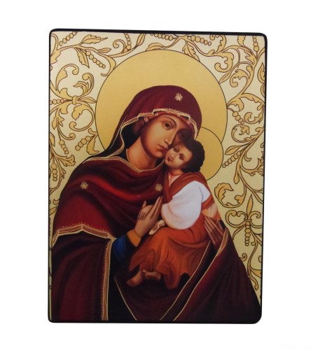 Ikona średnia 17x23cm Matka Boża Pięknej Miłości  OBRAZ NA DESCE - 56104