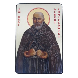 Ikona mała 12x16cm Święty Brat Albert     DRUK NA DESCE (olcha) - 55110