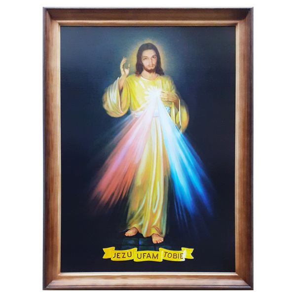 Obraz 50x70cm Jezu Ufam Tobie rama bejc - 54924