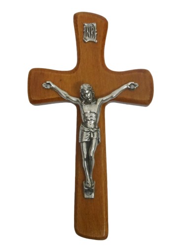 Krzyż wiszący drewniany h12cm MAHOŃ - 54860