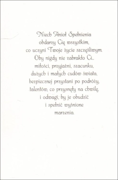 Posyłam Ci Anioła Spełnienia - karnet z kopertą (s: Z aniołami 26) - 63018 5907564030038