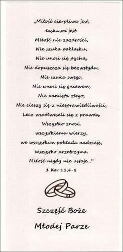 Karnet Ślub "Hymn Miłości" ręcznie robiony - 54170