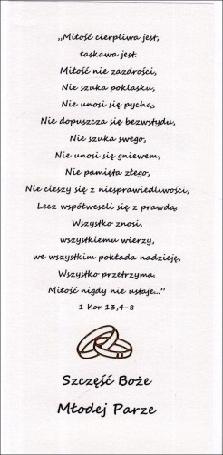 Karnet Ślub "Hymn Miłości" ręcznie robiony - 54170